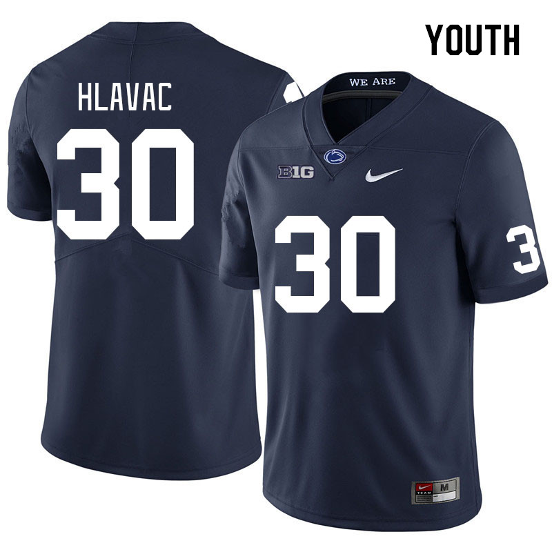 Youth #30 George Hlavac Penn State Nittany Lions College Football Jerseys Stitched Sale-Navy